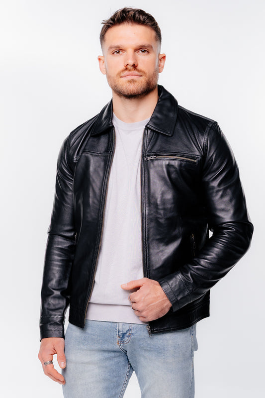 Clean Line Δερμάτινο Μπουφάν