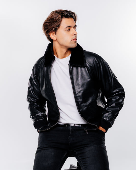 Pilot Bomber Δερμάτινο Μπουφάν