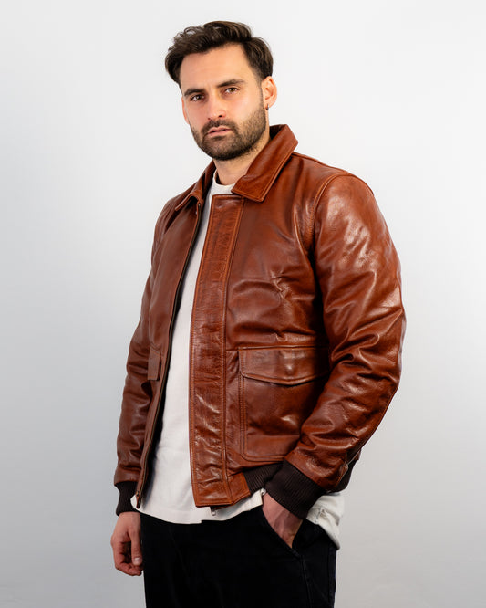 Classic Bomber Δερμάτινο Μπουφάν