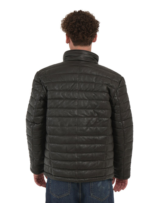 ΑΝΔΡΙΚΟ ΔΕΡΜΑΤΙΝΟ ΜΠΟΥΦΑΝ PUFFER Chic and Clicks CM-007