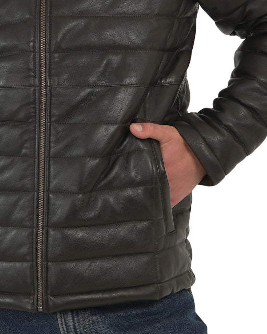 ΑΝΔΡΙΚΟ ΔΕΡΜΑΤΙΝΟ ΜΠΟΥΦΑΝ PUFFER Chic and Clicks CM-007