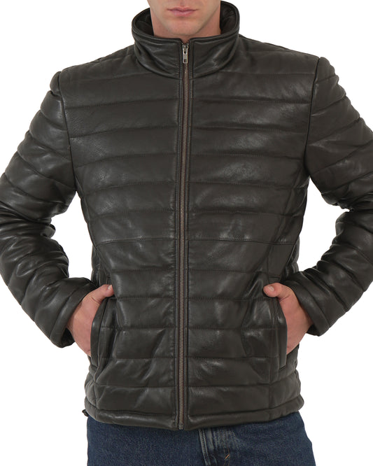 ΑΝΔΡΙΚΟ ΔΕΡΜΑΤΙΝΟ ΜΠΟΥΦΑΝ PUFFER Chic and Clicks CM-007