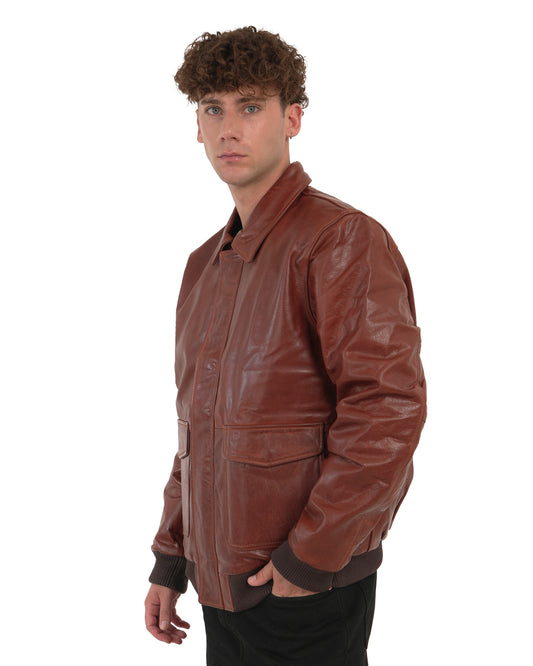 ΑΝΔΡΙΚΟ ΔΕΡΜΑΤΙΝΟ ΜΠΟΥΦΑΝ Chic and Clicks bomber